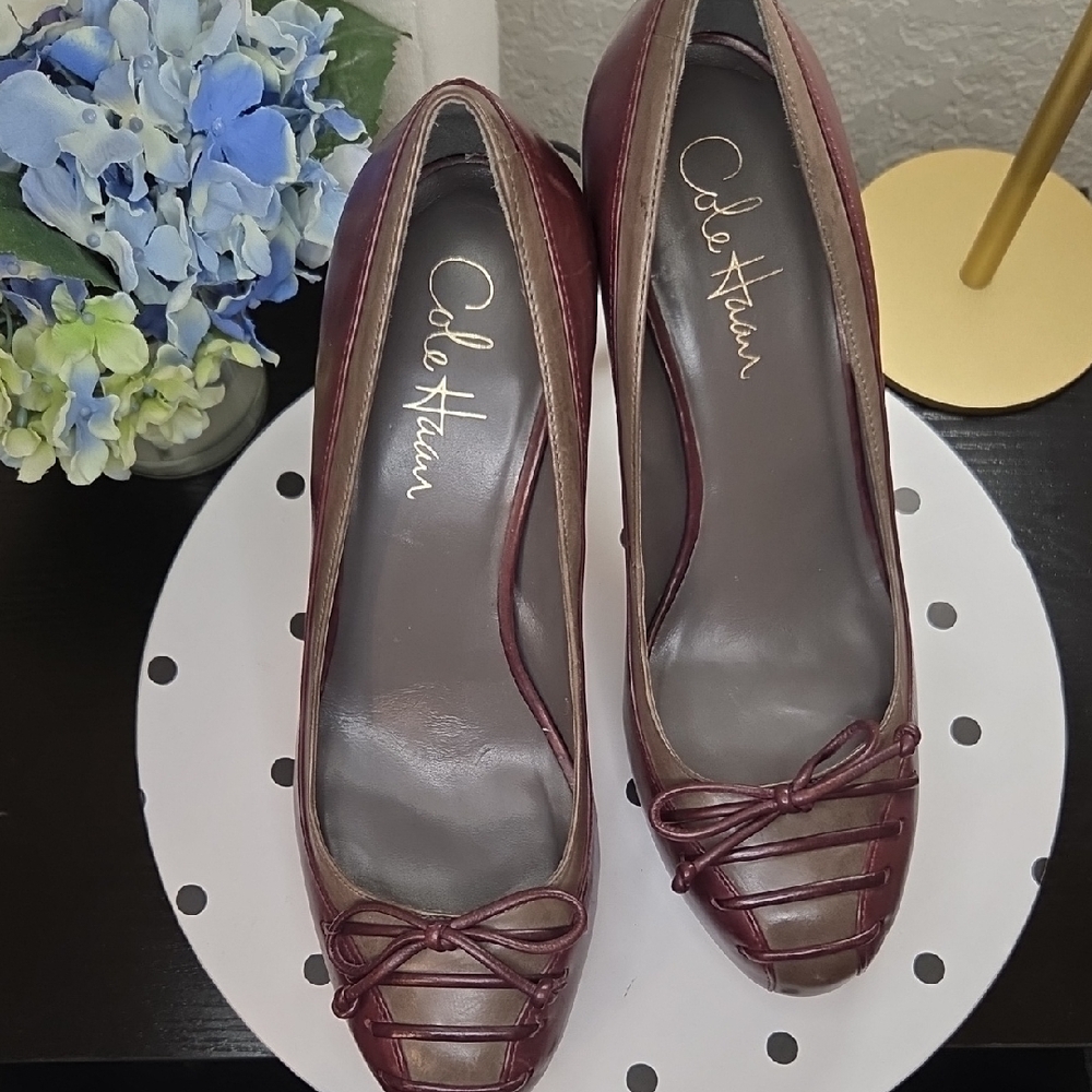 Cole Haan Women's Maroon Bow Heels